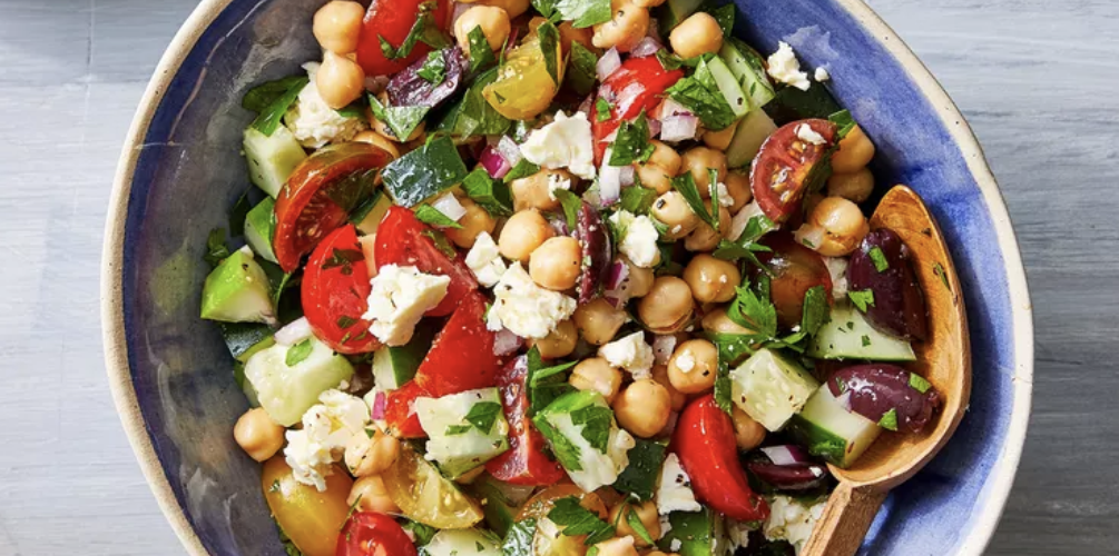 Chopped Salad with Chickpeas, Olives & Feta